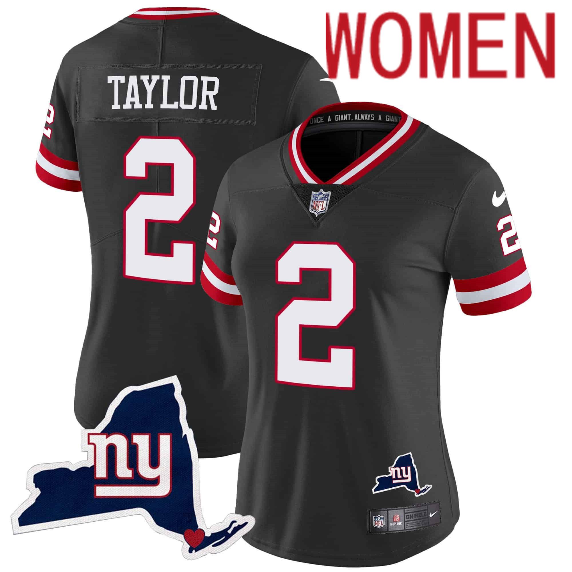 Women New York Giants #2 Taylor Black 2024 Nike Map Patch Limited NFL Jersey style 1->indianapolis colts->NFL Jersey
